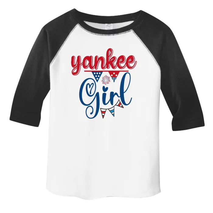 4th Of July Yankee Girl American Flag Toddler Fine Jersey T-Shirt