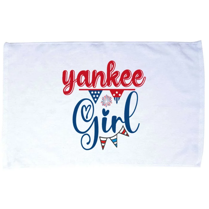 4th Of July Yankee Girl American Flag Microfiber Hand Towel