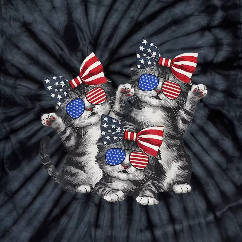 4th Of July Funny Kitten Cat Lover Pet Owner Cat Patriotic Gift Tie-Dye T-Shirt