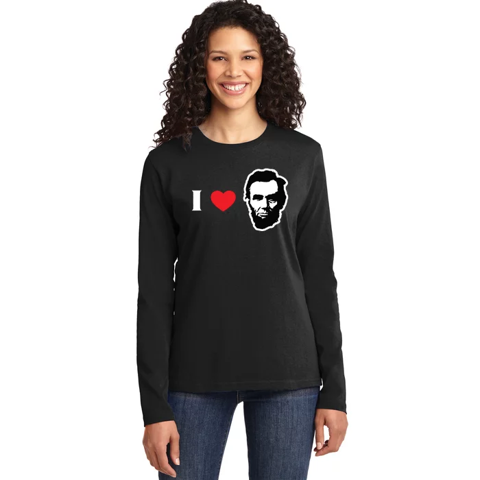 4th Of July Abraham Lincoln Ladies Long Sleeve Shirt