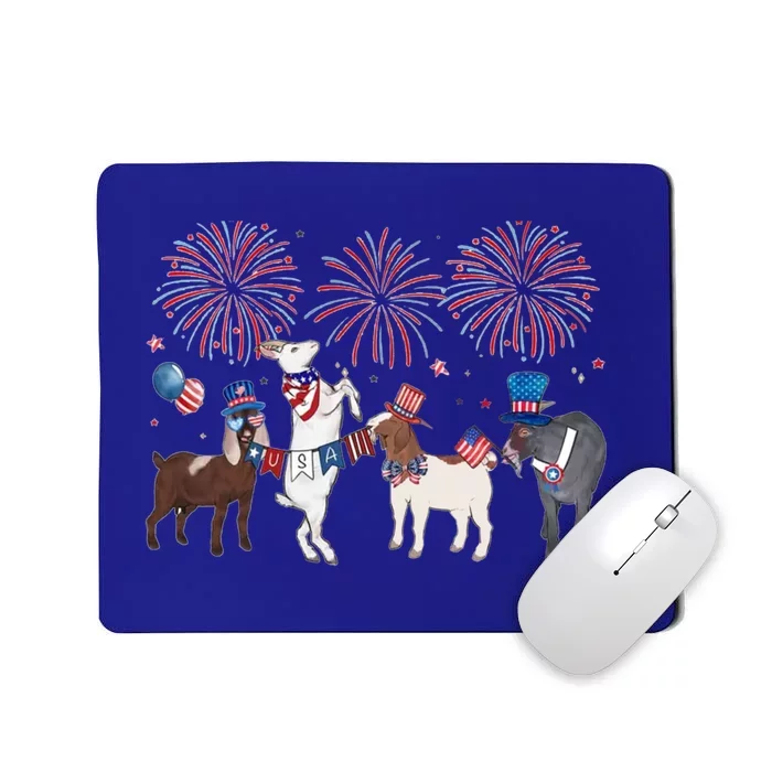 4th Of July Patriotic Goat Usa American Flag Goat Lovers Funny Gift Mousepad