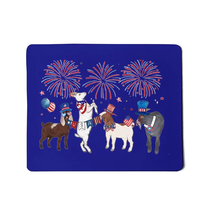 4th Of July Patriotic Goat Usa American Flag Goat Lovers Funny Gift Mousepad