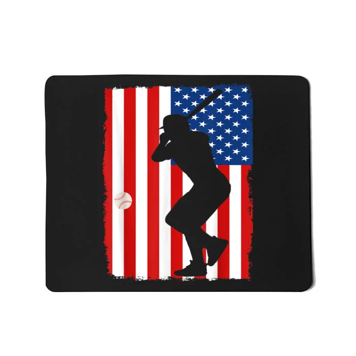 4th Of July Patriotic Baseball Men USA American Flag Mousepad