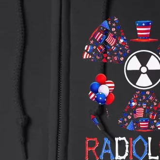 4th Of July Radiology Patriotic American Radiology Tech Full Zip Hoodie