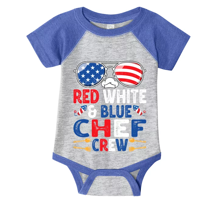 4th Of July Red White And Blue Chef Crew American Flag Gift Infant Baby Jersey Bodysuit