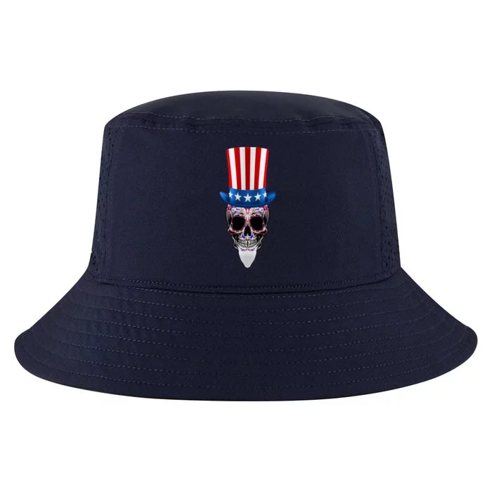 4th Of July Red White And Blue Sugar Skull Gift Cool Comfort Performance Bucket Hat