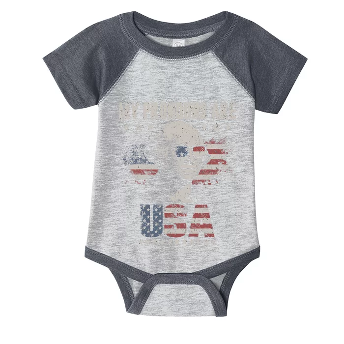 4th Of July My Pronouns Are USA Flag For Men Women & Kids Infant Baby Jersey Bodysuit