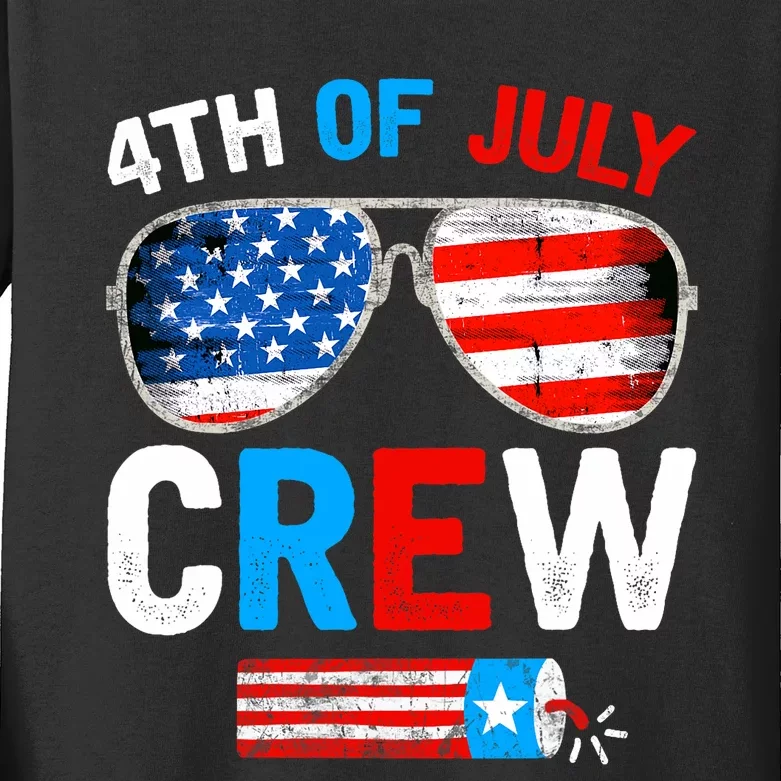 4th Of July Crew Matching Family Outfits Kids Long Sleeve Shirt