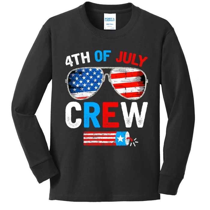 4th Of July Crew Matching Family Outfits Kids Long Sleeve Shirt