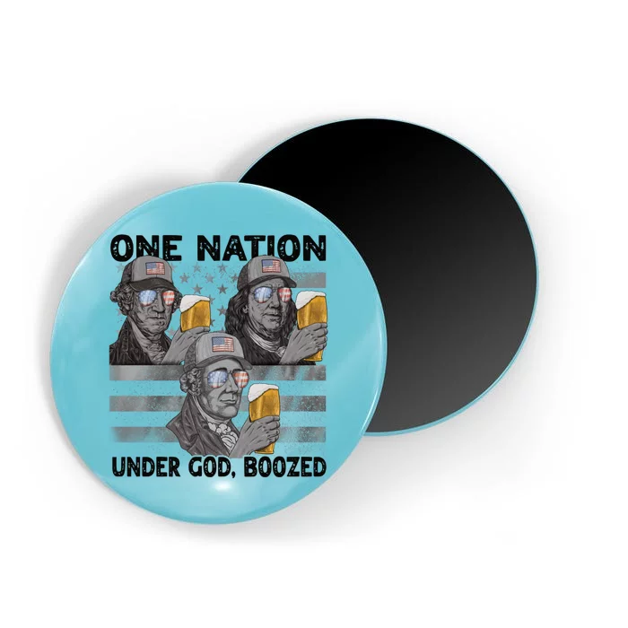 4th Of July Beer One Nation Under God Boozed Presidents Gift Magnet