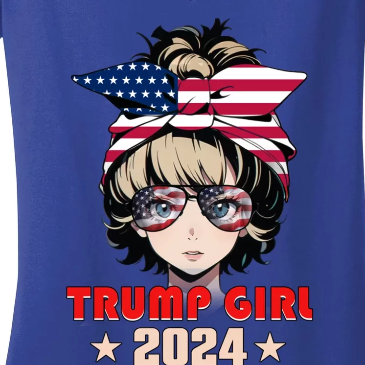 4th Of July Trump 45 47 Trump 2024 Gift Women's V-Neck T-Shirt