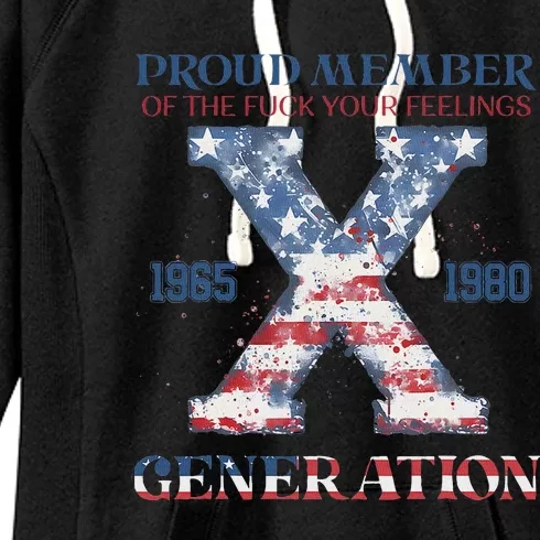 4th Of July Generation X Retro Style Us Flags Women's Fleece Hoodie