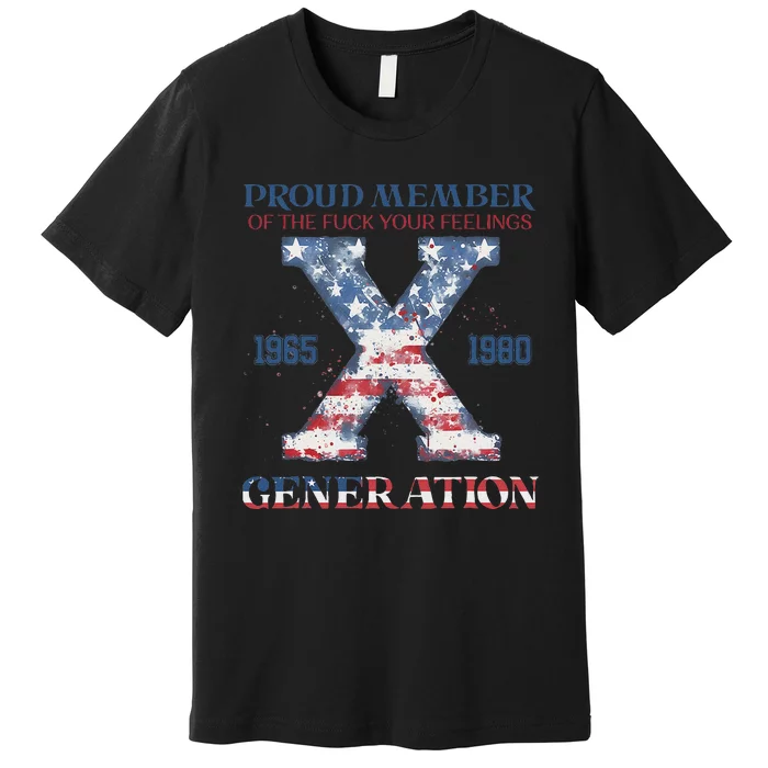 4th Of July Generation X Retro Style Us Flags Premium T-Shirt