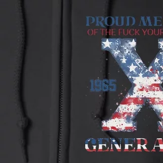 4th Of July Generation X Retro Style Us Flags Full Zip Hoodie