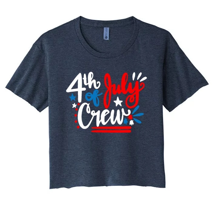 4th Of July Crew Independence Day Family Matching Women's Crop Top Tee