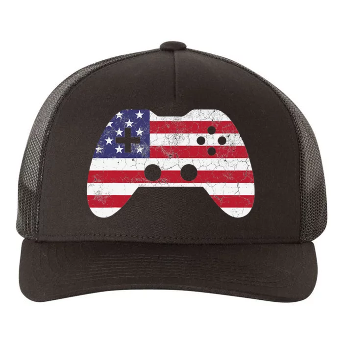 4th Of July Video Game Gamer USA Yupoong Adult 5-Panel Trucker Hat