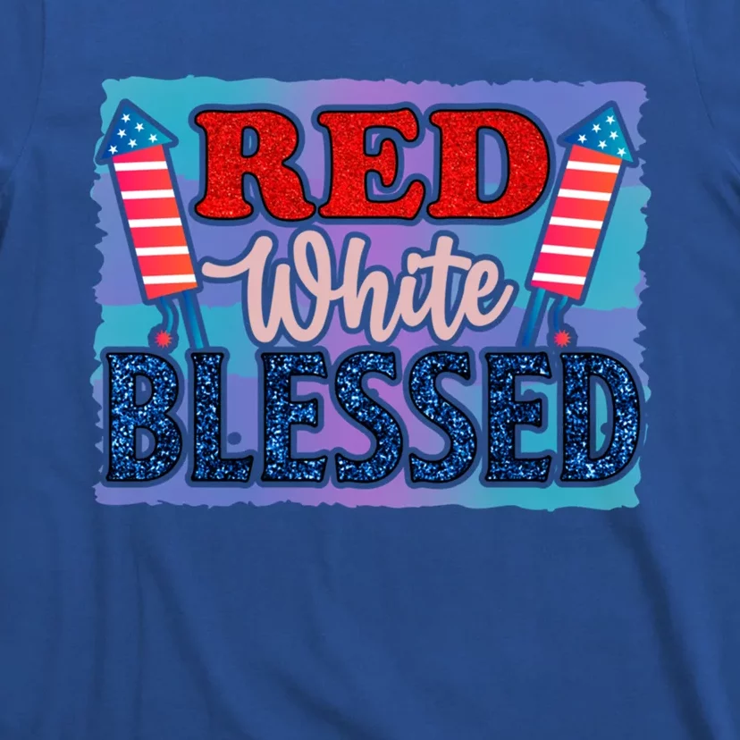 4th Of July Clothes And Accessories Red White Blessed Cute Gift T-Shirt