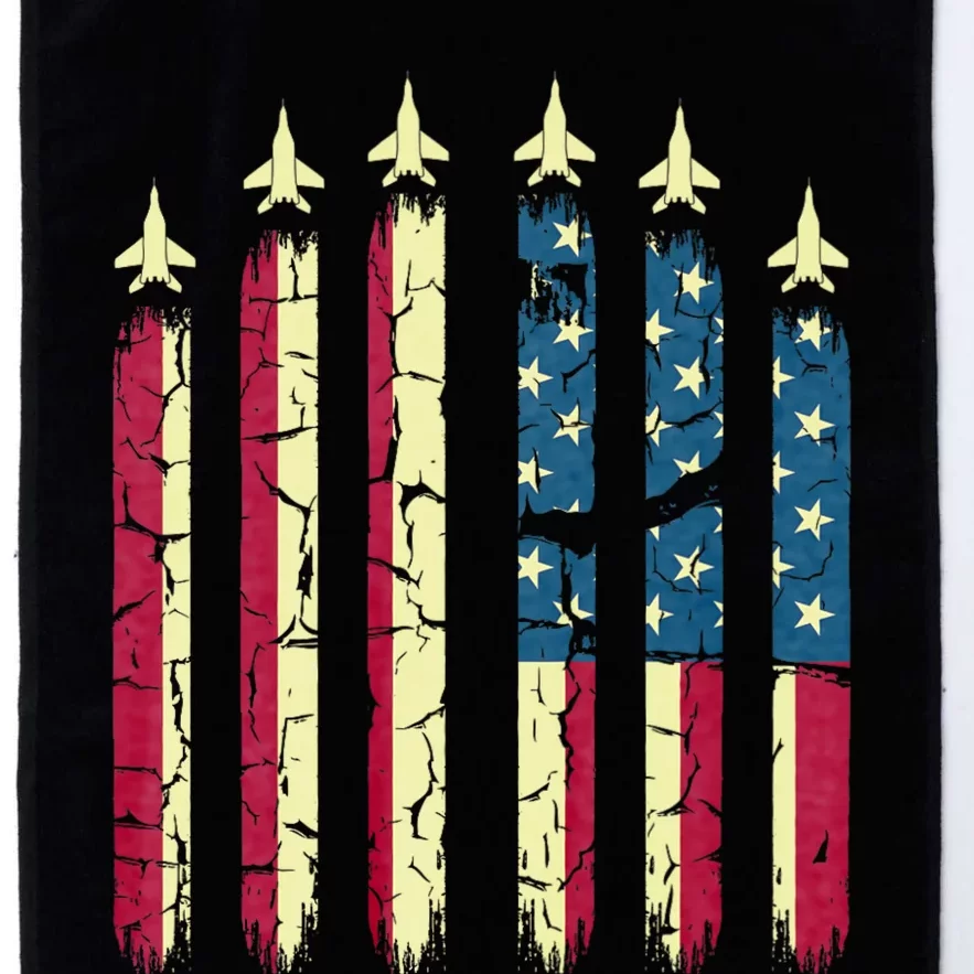 4th Of July Jet Fighter American Flag Patriotic Hero Flying Platinum Collection Golf Towel