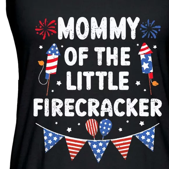 4th of July Birthday Mom Mommy Of The Little Firecracker Ladies Essential Flowy Tank