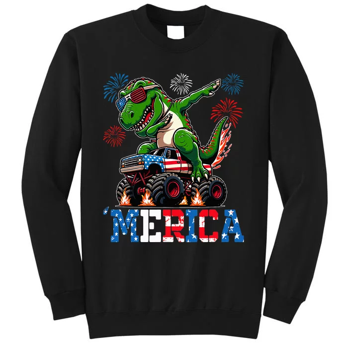 4th Of July Merica Trex Riding Monster Truck Usa Sweatshirt