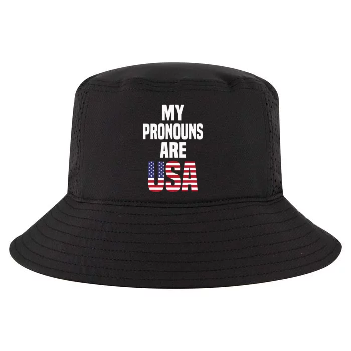 4th Of July Funny My Pronouns Are USA Cool Comfort Performance Bucket Hat