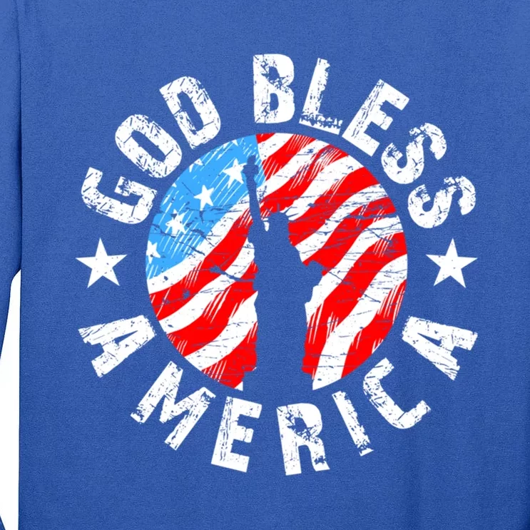 4th Of July! God Bless America Usa Statue Of Liberty Gift Tall Long Sleeve T-Shirt