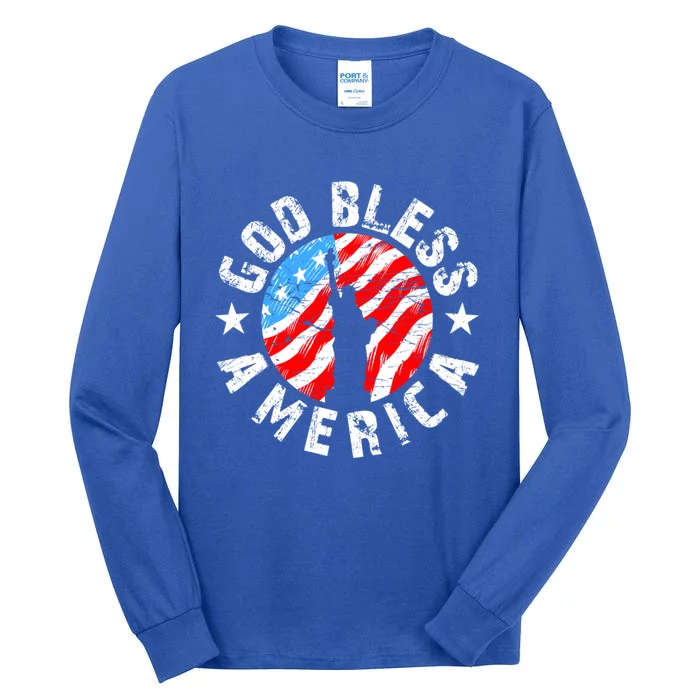 4th Of July! God Bless America Usa Statue Of Liberty Gift Tall Long Sleeve T-Shirt