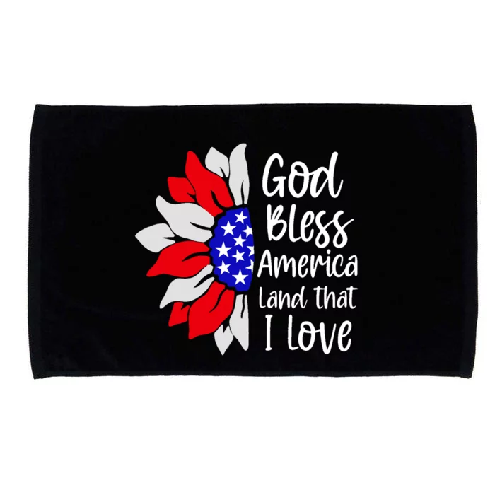 4th Of July God Bless America Land That I Love Sunflower Gift Microfiber Hand Towel