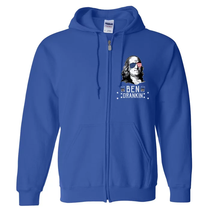 4th Of July Gift Ben Drankin Benjamin Franklin Gift Full Zip Hoodie