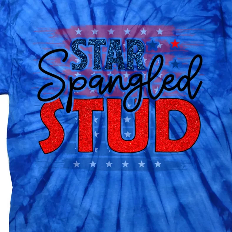 4th Of July Clothes And Accessories Star Spangled Stud Gift Tie-Dye T-Shirt