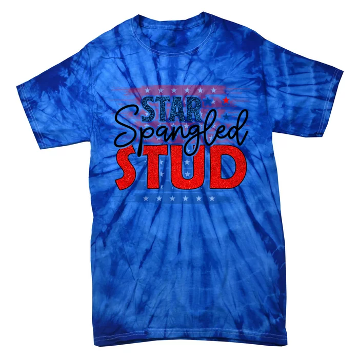 4th Of July Clothes And Accessories Star Spangled Stud Gift Tie-Dye T-Shirt