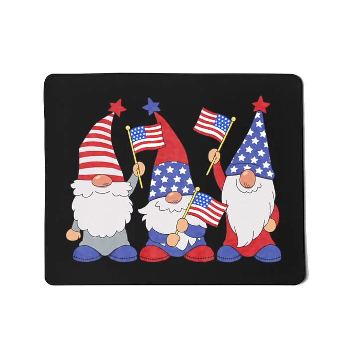 4th Of July 2024 Patriotic Gnomes Funny American Usa Mousepad