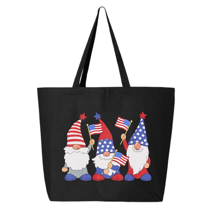 4th Of July 2024 Patriotic Gnomes Funny American Usa 25L Jumbo Tote