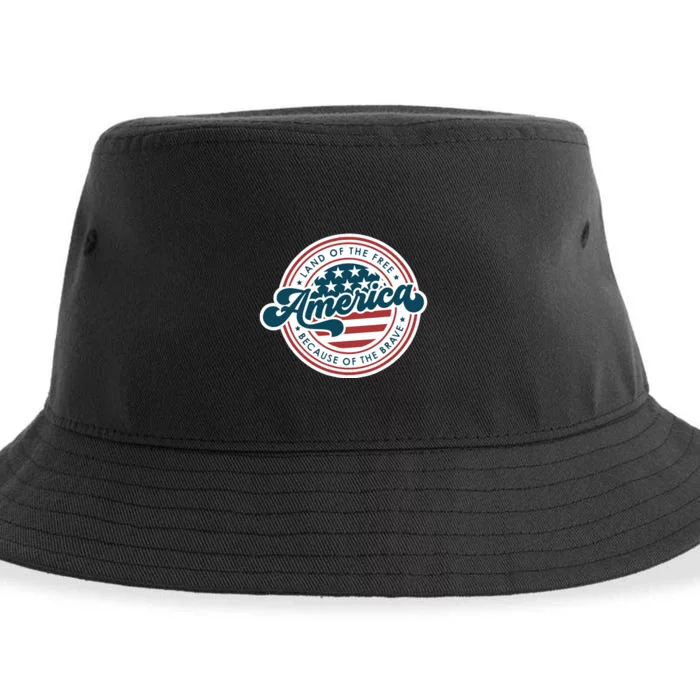 4th Of July America The Land Of The Free Because Of Brave Sustainable Bucket Hat