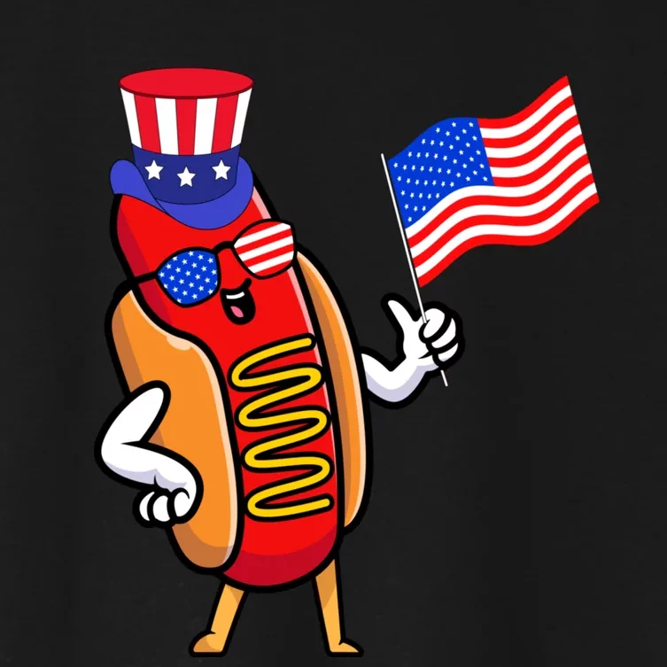 4th Of July Hot Dog Hotdog 4th Of July Women's Crop Top Tee