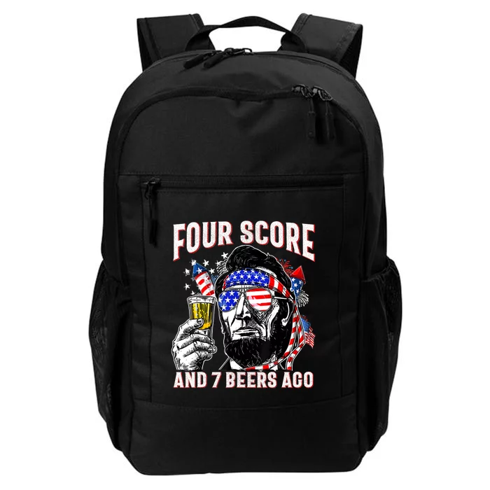 4th Of July Drinking Beer Patriot Four Score And 7 Beers Ago Daily Commute Backpack