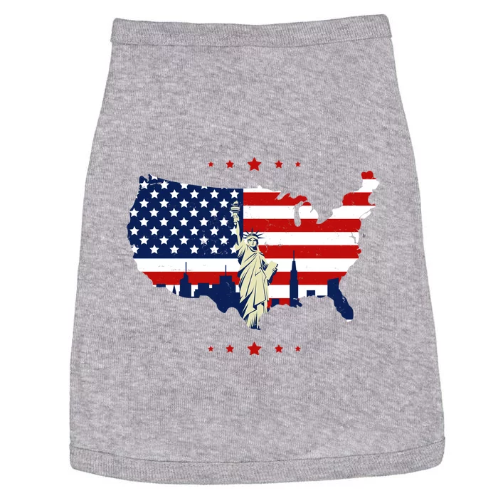 4th Of July American Flag Statue Of Liberty Doggie Tank