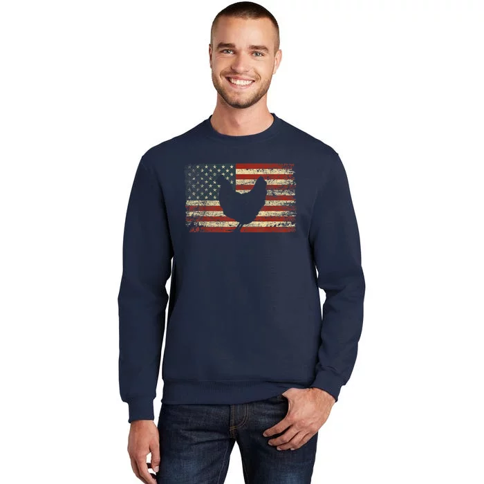 4th of July Chicken Patriotic American Flag Wo Girl Sweatshirt