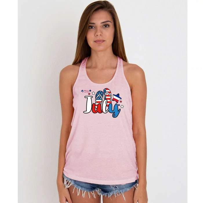 4th Of July Shirts Women's Knotted Racerback Tank