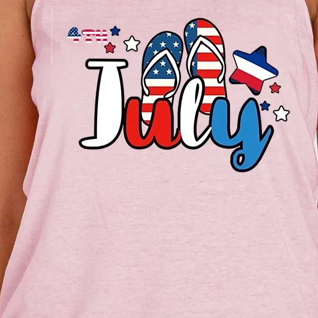 4th Of July Shirts Women's Knotted Racerback Tank