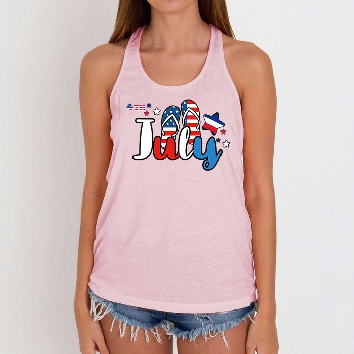 4th Of July Shirts Women's Knotted Racerback Tank