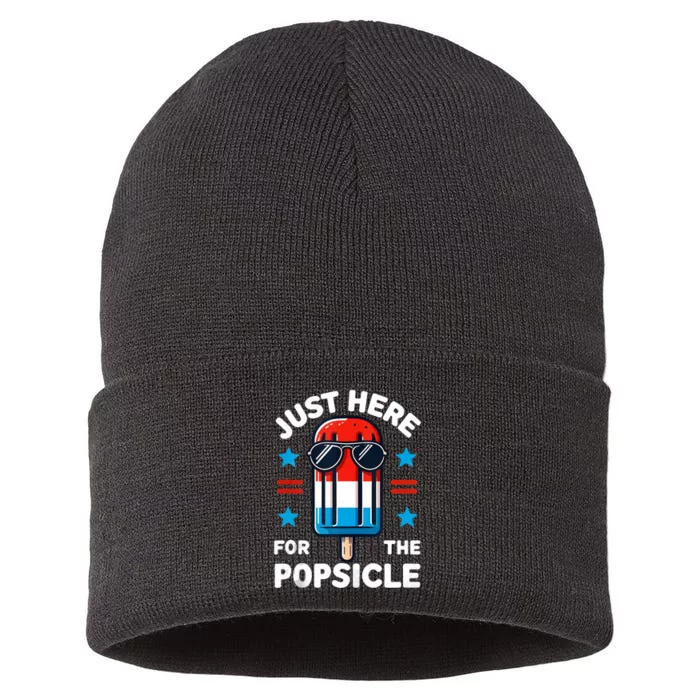 4th Of July Popsicle Usa American Flag Patriotic Sustainable Knit Beanie