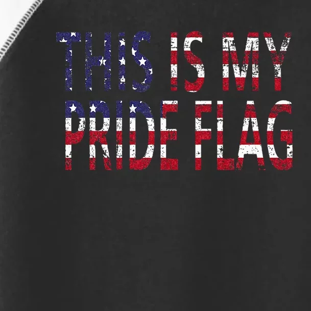 4th of july this is my pride flag usa american land identity Toddler Fine Jersey T-Shirt