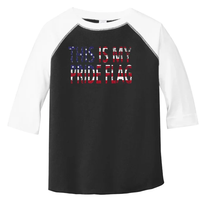 4th of july this is my pride flag usa american land identity Toddler Fine Jersey T-Shirt