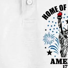 4th Of July Home Of The Free America 1776 Dry Zone Grid Performance Polo