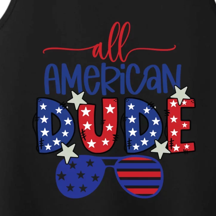 4th Of July Sunglasses All American Dude Gift Performance Tank