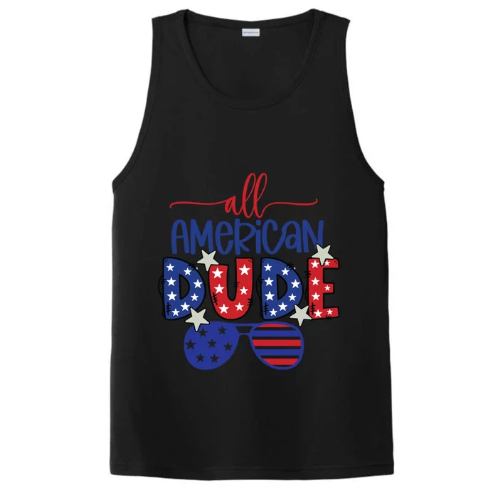 4th Of July Sunglasses All American Dude Gift Performance Tank