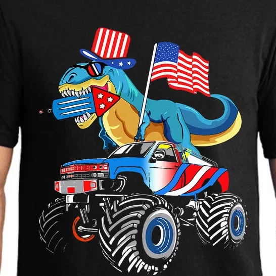 4th Of July dinosaur Firework American Flag usa Pajama Set