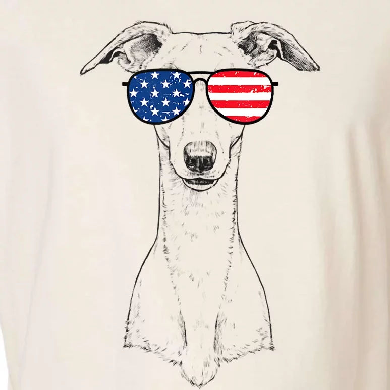 4th Of July Whippet Dog Patriotic USA Sunglasses American Garment-Dyed Women's Muscle Tee