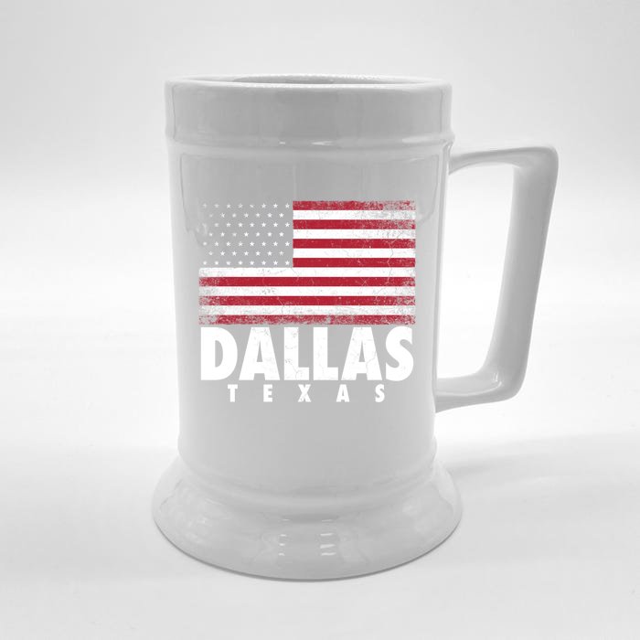 4th Of July Gift Dallas Texas American Flag Gift Front & Back Beer Stein